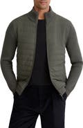 Reiss Townsend Hybrid Quilted & Rib Zip Jacket