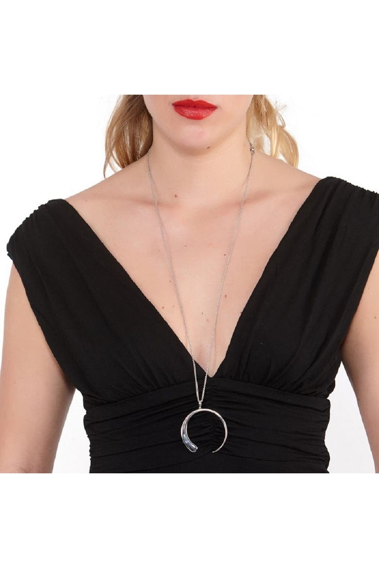 Large Luna Pendant, Alternate, color, Sterling Silver