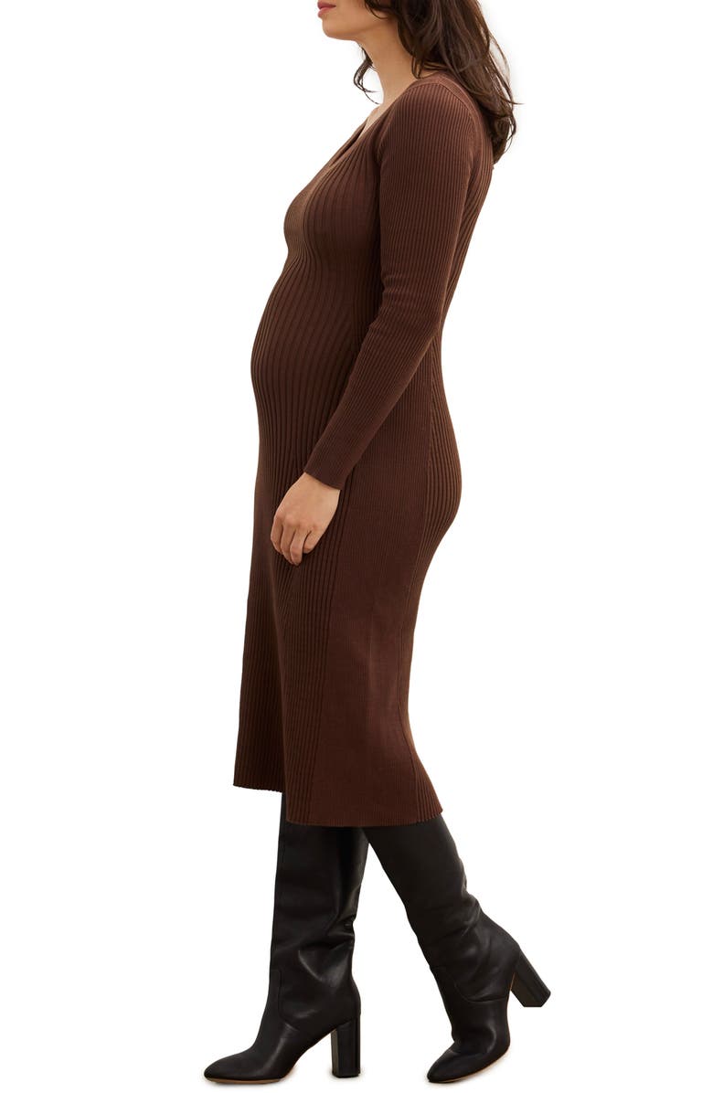 HATCH The Dasha Sweater Dress, Alternate, color, Chocolate