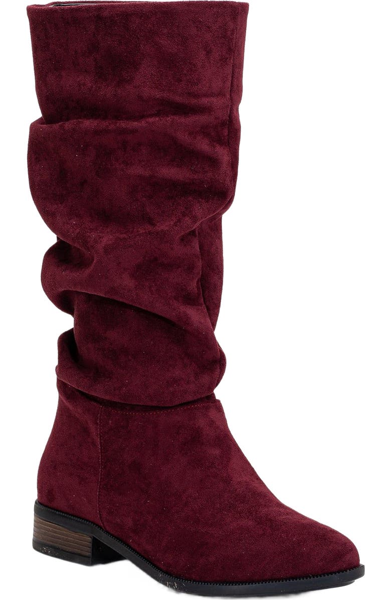 Forever & Always Shoes Maribel Knee High Slouch Boots, Alternate, color, Burgundy Suede