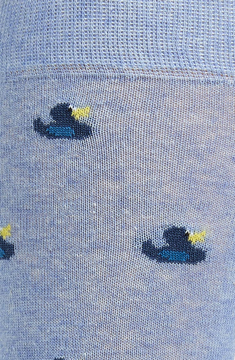 Paul Smith Norbert Duck Cotton Blend Dress Socks, Alternate, color, Turquoise/ Aqua