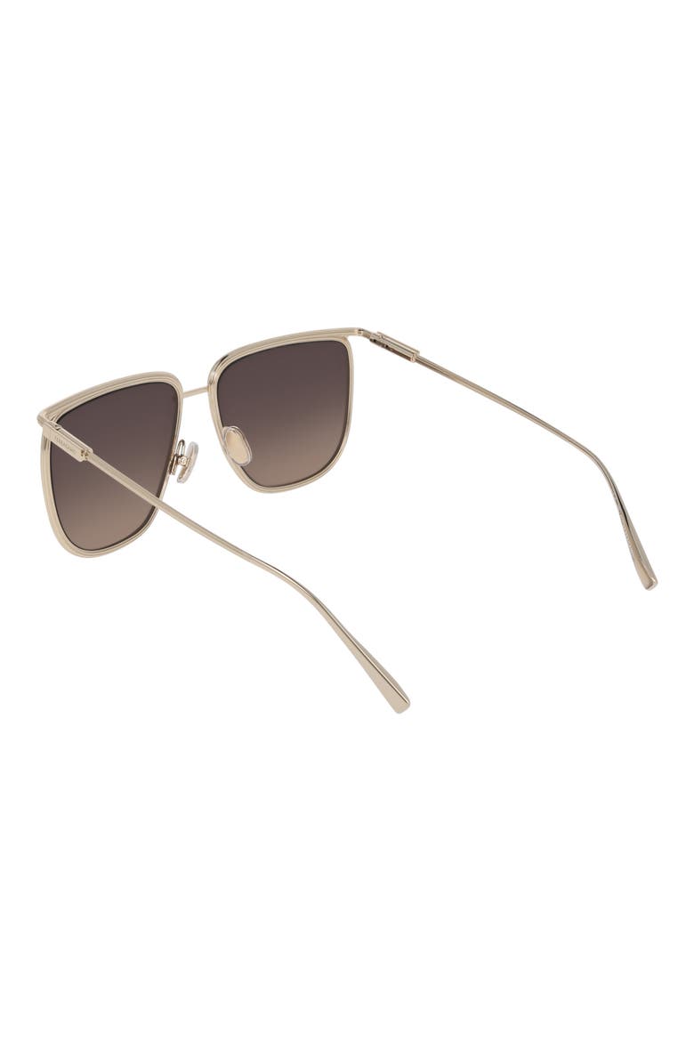 58mm Gradient Modified Rectangular Sunglasses, Alternate, color, GOLD/ BROWN GRADIENT