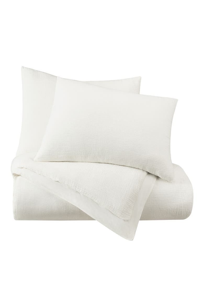 Sixth & Pine Texture Gauze Duvet Cover & Sham Set, Main, color, WHITE