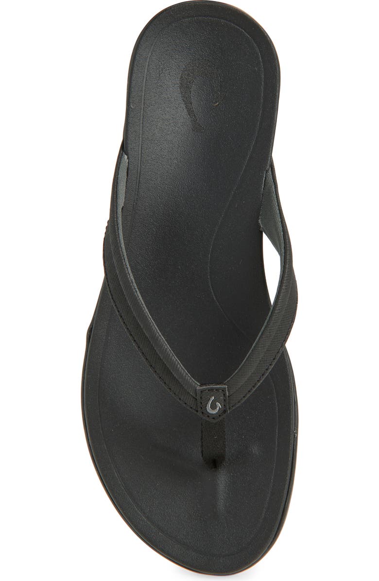 OluKai Ho'ōpio Mālua Flip Flop, Alternate, color, Lava Rock / Lava Rock