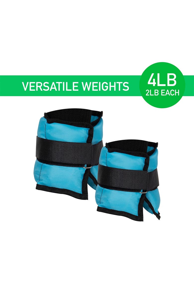 MIND READER 2 lb Adjustable Ankle & Wrist Weights - Set of 2, Main, color, 