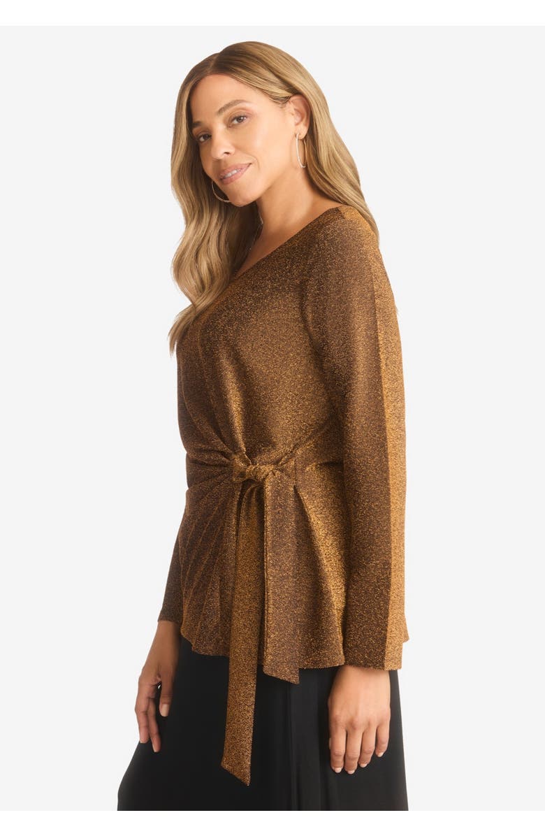 Jessica London Shimmery Side-Gathered Tunic, Alternate, color, Black Shimmer