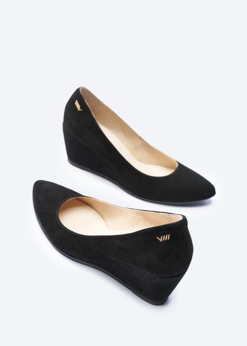 Viscata Verona Suede Wedges In Black