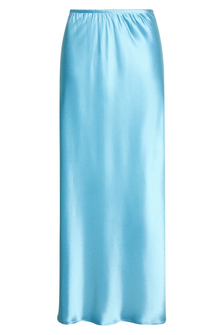 Barb Satin Midi Skirt, Main, color, SKYE