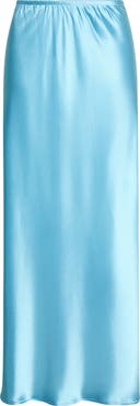 LESET Barb Satin Midi Skirt