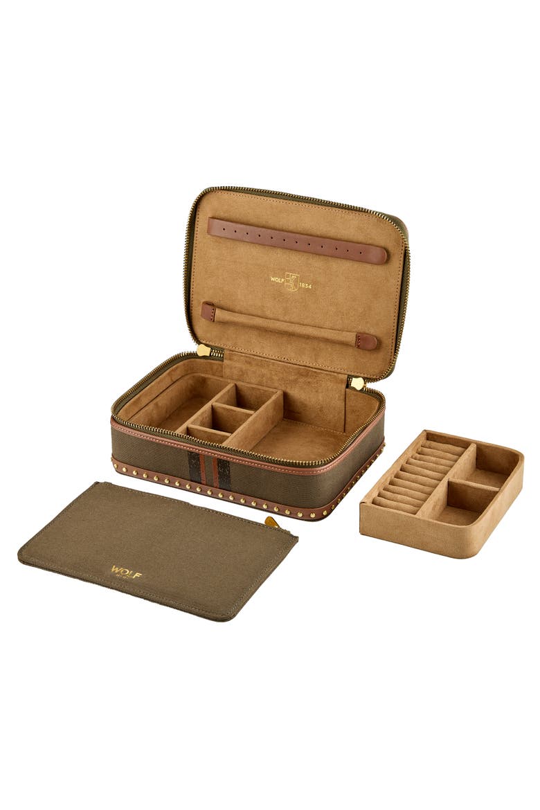 Ida Travel Zip Jewelry Case, Alternate, color, Khaki