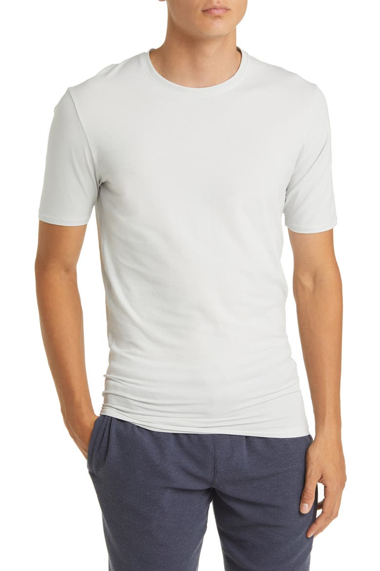 Cool Cotton Crewneck Undershirt, Main, color, OYSTER MUSHROOM