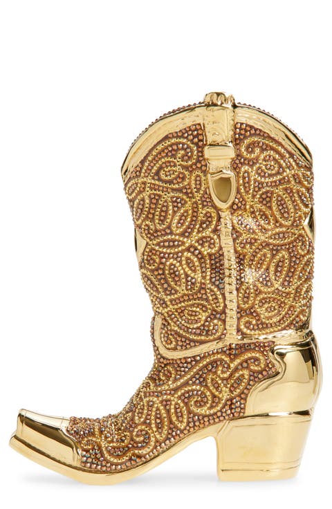 Cowboy Boot Crystal Embellished Clutch