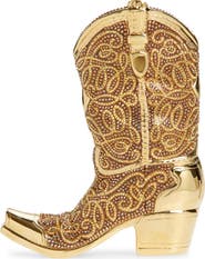 JUDITH LEIBER COUTURE Cowboy Boot Crystal Embellished Clutch