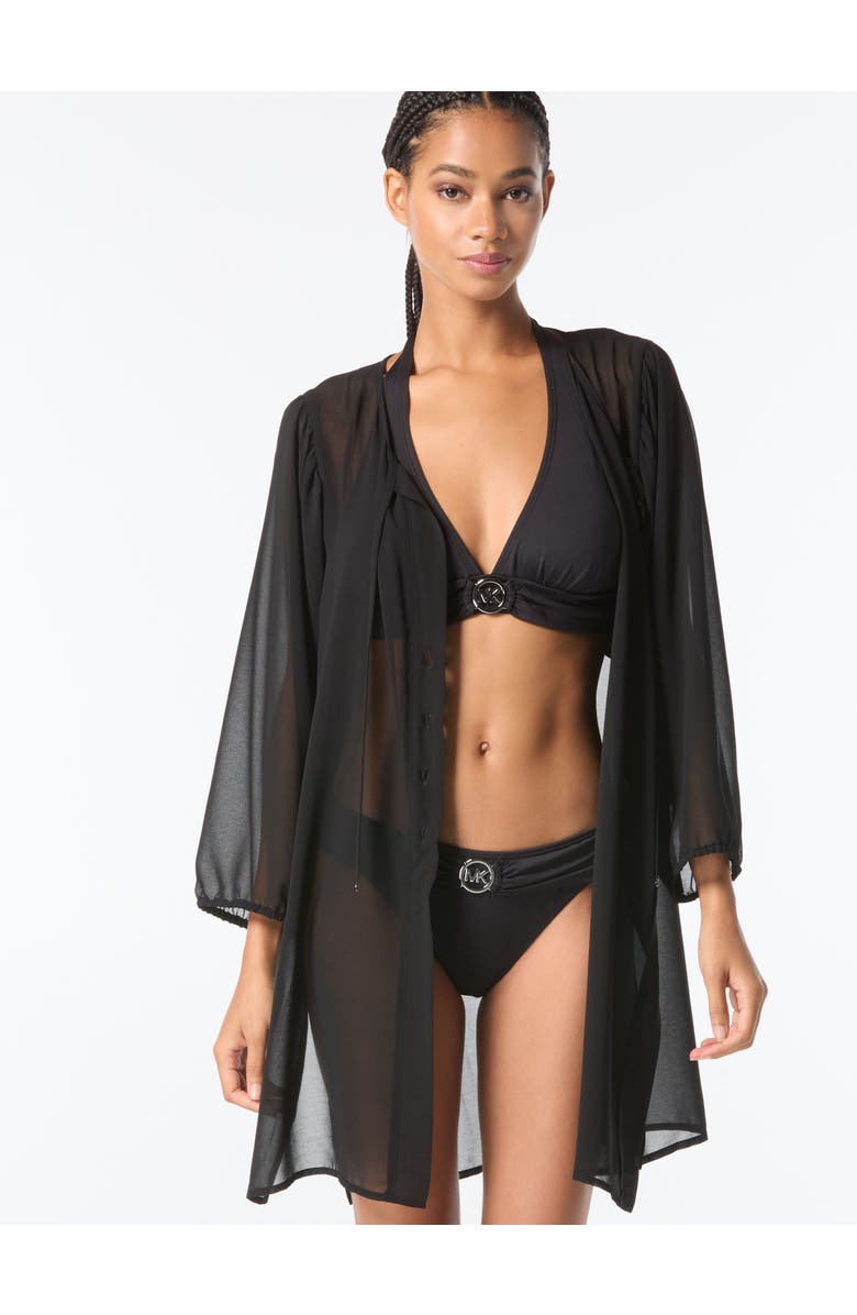 MICHAEL Michael Kors Cover Up Shirt Swim, Main, color, Black