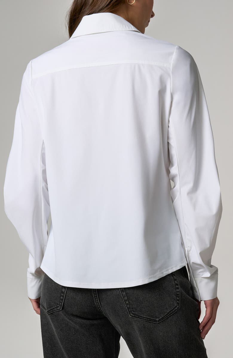 Liverpool Pleated Sleeve Button-Up Shirt, Alternate, color, White