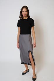 Central Park West Celeste Lace And Sweater Combo Dress