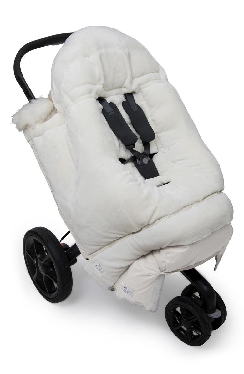7 A.M. Enfant Blanket '212 evolution<sup>®</sup>' Extendable Stroller & Car Seat Footmuff with Faux Fur Trim, Alternate, color, Beige Heather White Fur