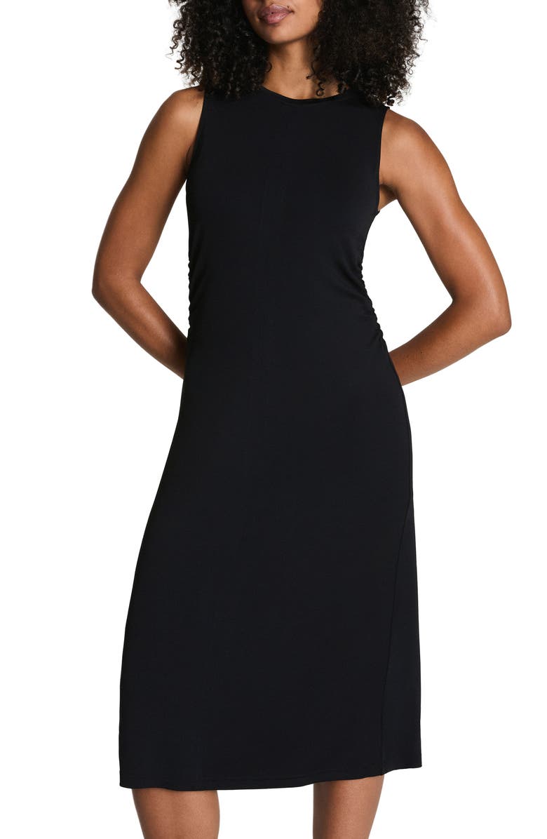 SPANX<sup>®</sup> Ruched Sleek Jersey Tank Dress, Alternate, color, Classic Black