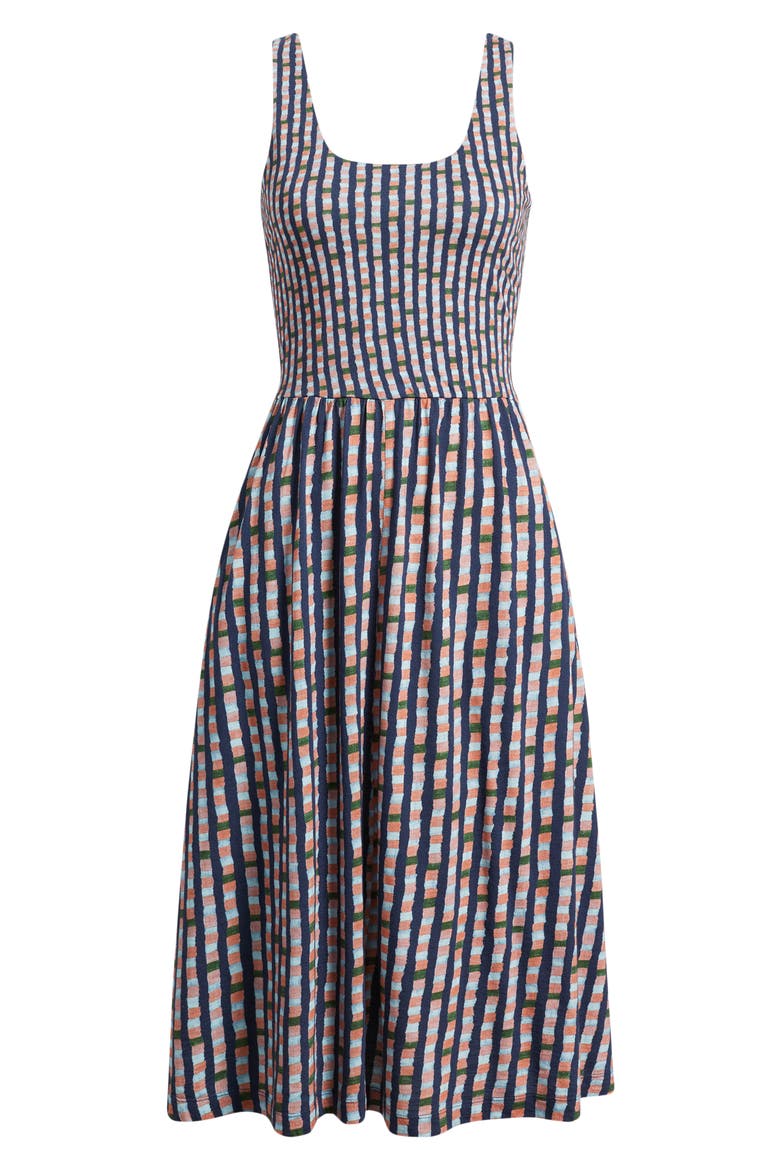 Dani Reef Stripe Fit & Flare Dress, Alternate, color, INDIGO MULTI