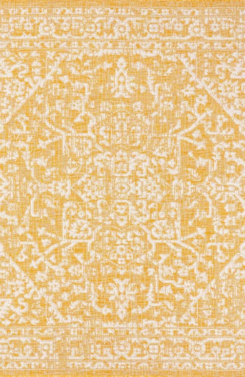 Malta Bohemian Medallion Textured Weave Indoor/Outdoor Area Rug