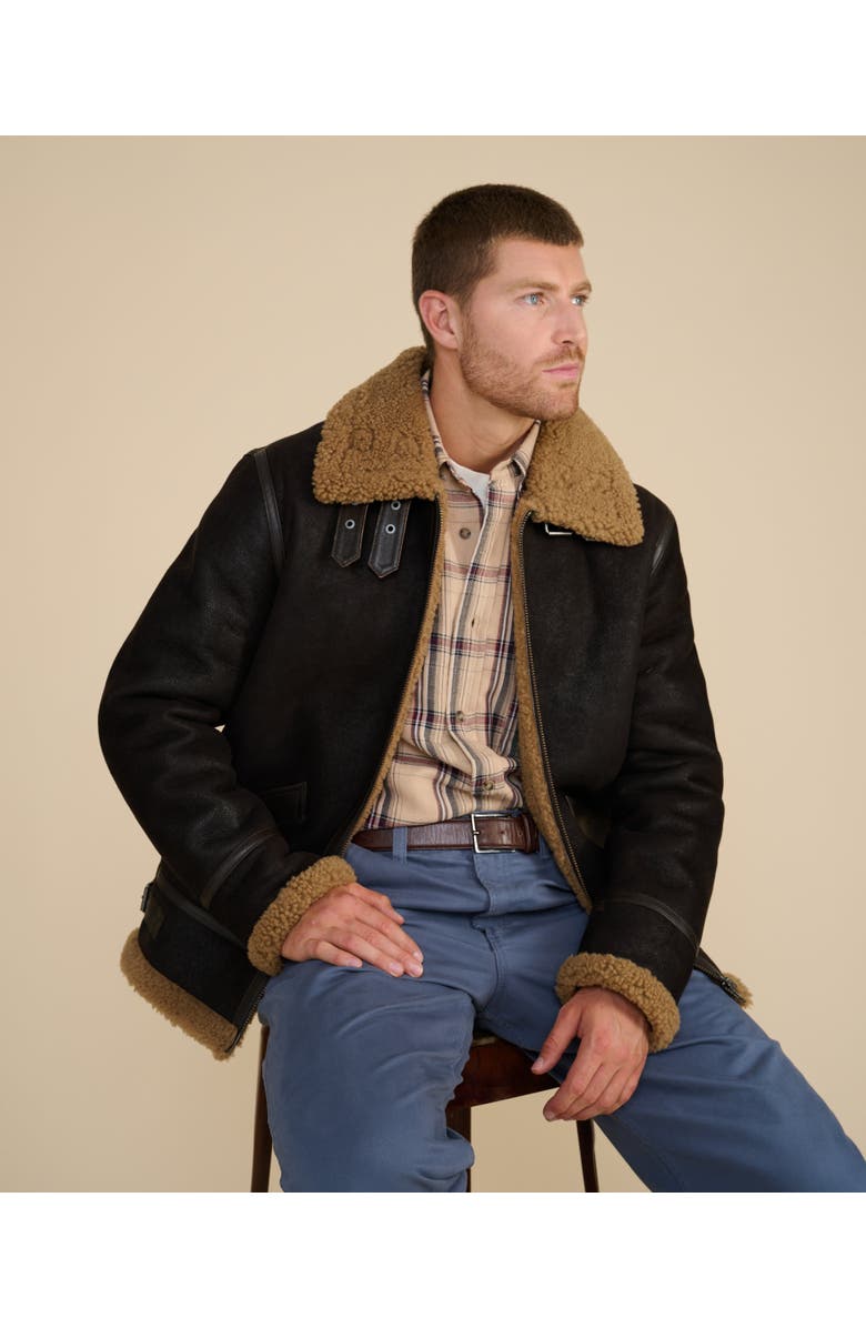 Furniq UK Frederick Shearling Aviator Jacket, Alternate, color, Brown