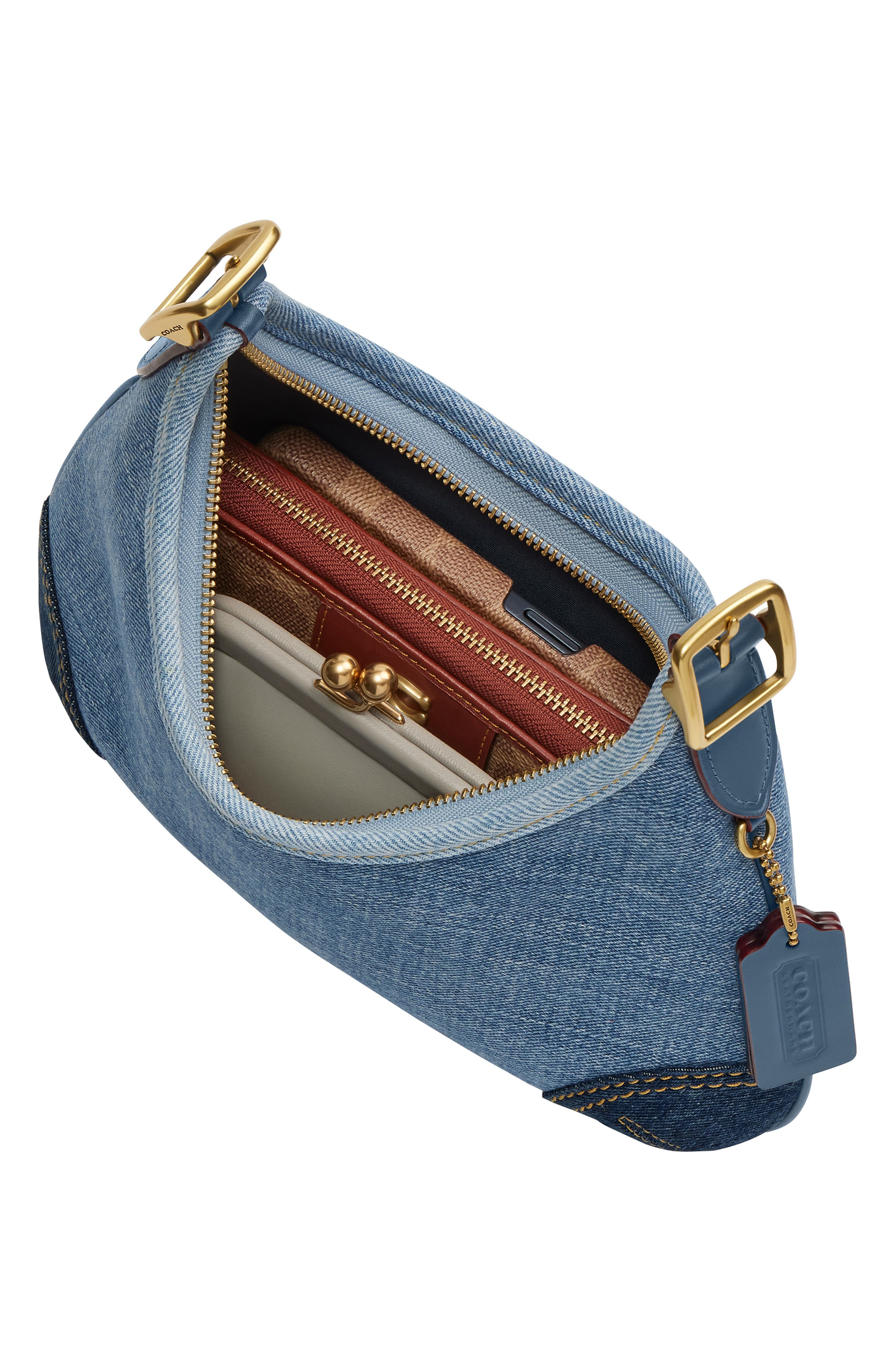 COACH The Originals Denim Shoulder Bag, Alternate, color, 