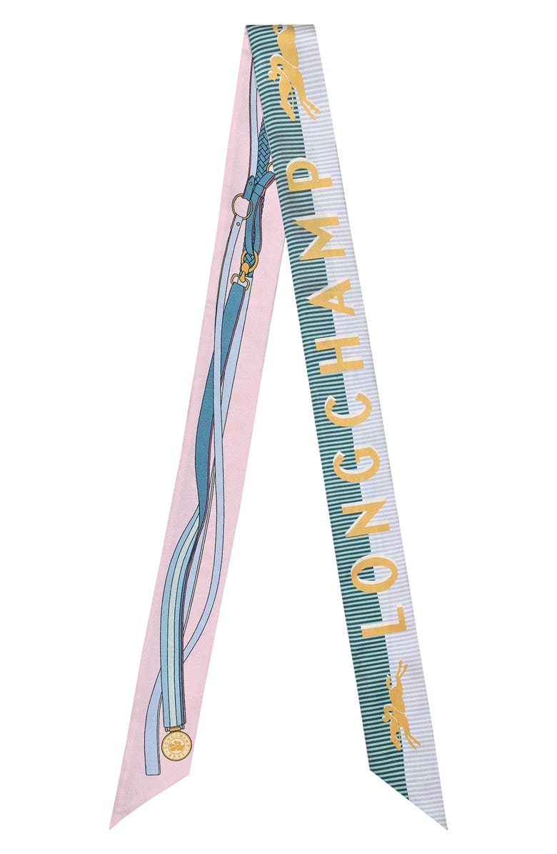 Longchamp Reversible Silk Bandana Scarf, Main, color, Ballerina