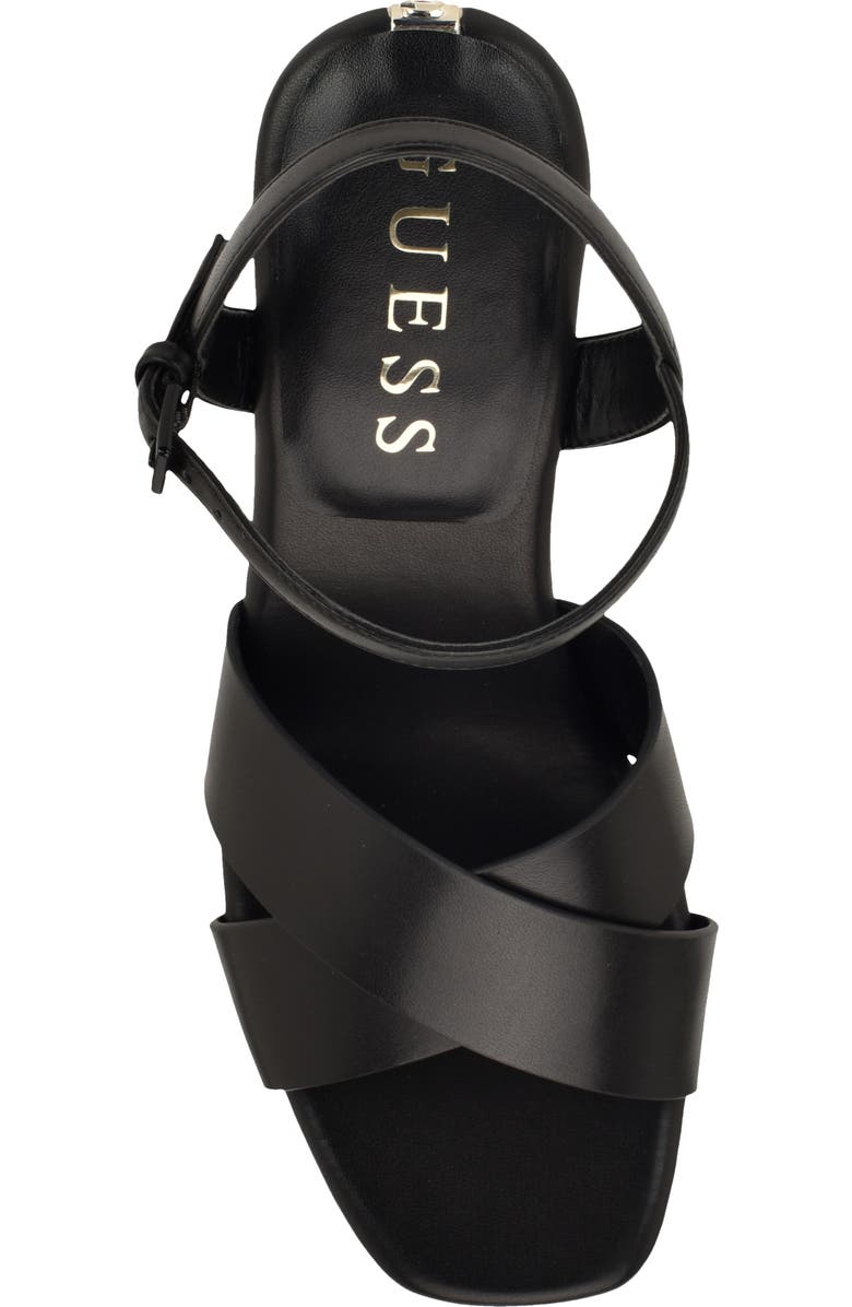 GUESS Qeelin Ankle Strap Platform Sandal, Alternate, color, Black