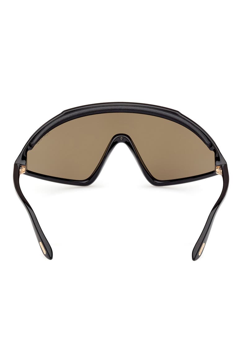 00mm Shield Sunglasses, Alternate, color, SHINY BLACK / BROWN MIRROR