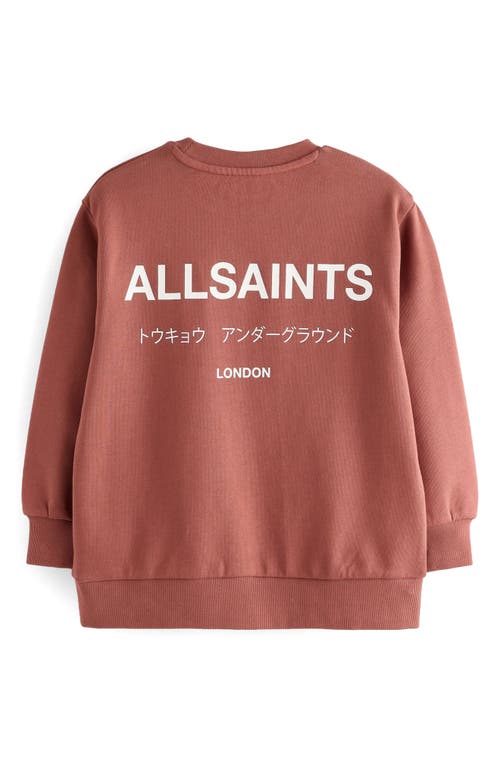 Smallsaints By Allsaints Kids' Oversize Underground Logo Crewneck Sweatshirt In Red