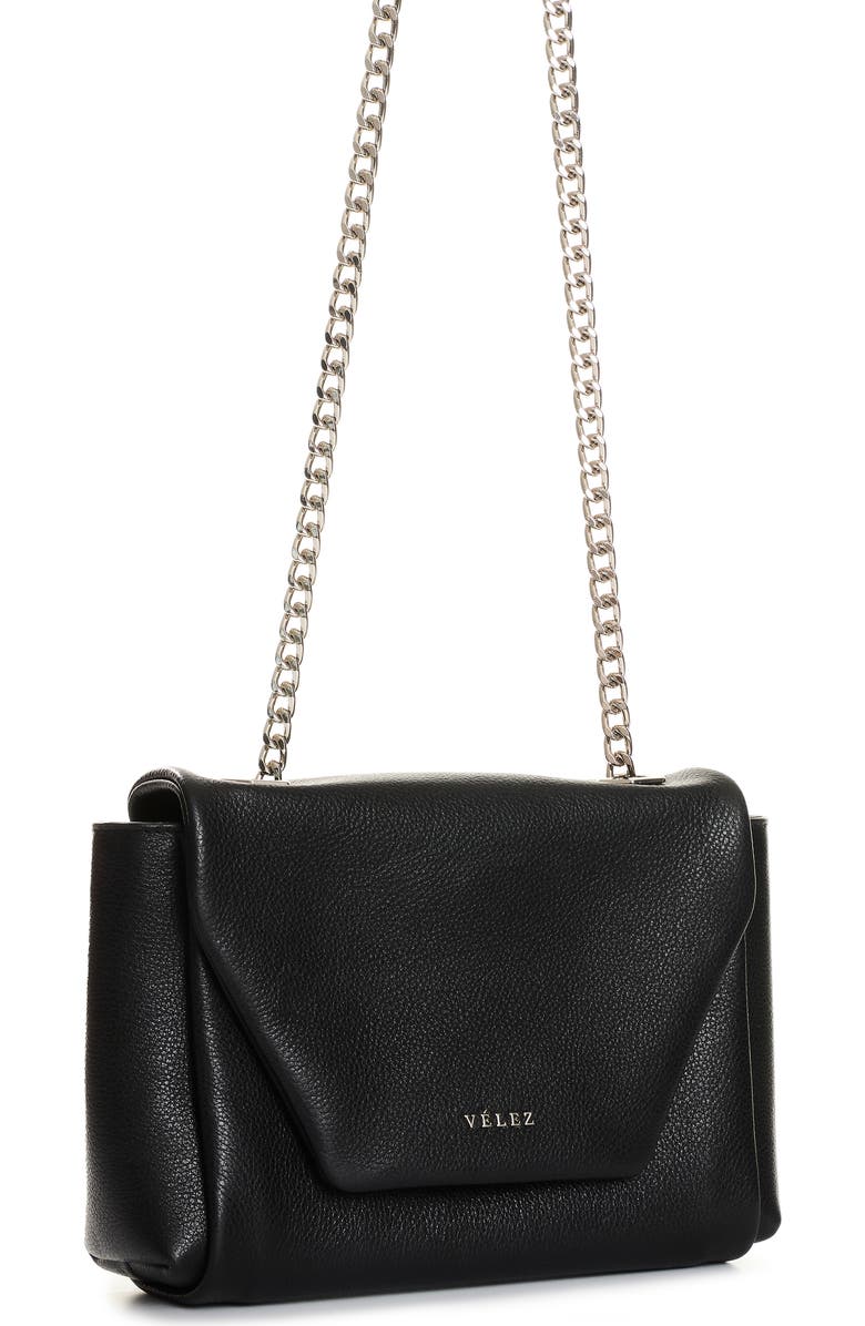 Velez Lili Leather Bowling with Chain, Alternate, color, Black