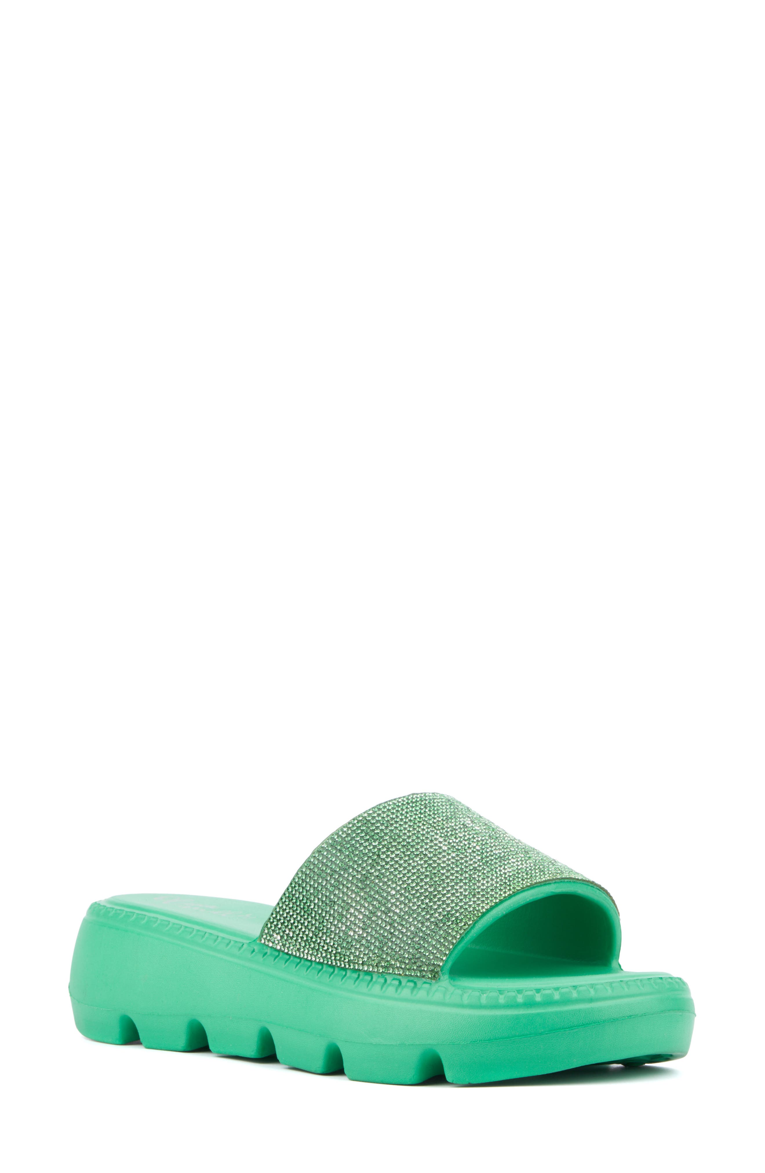 OLIVIA MILLER Glitter Gaze Platform Slide Sandal