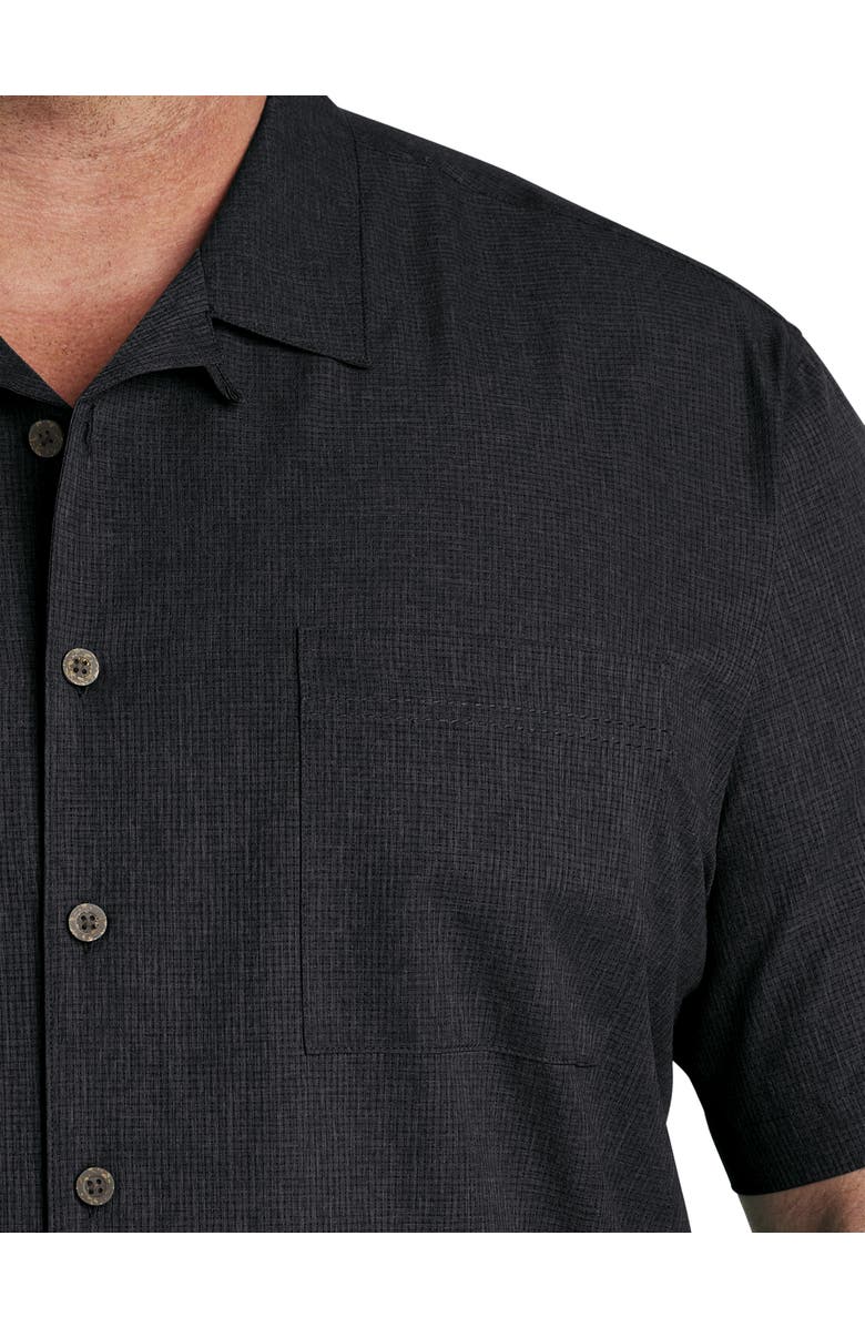 Oak Hill by DXL Big & Tall Solid Camp Shirt, Alternate, color, Black