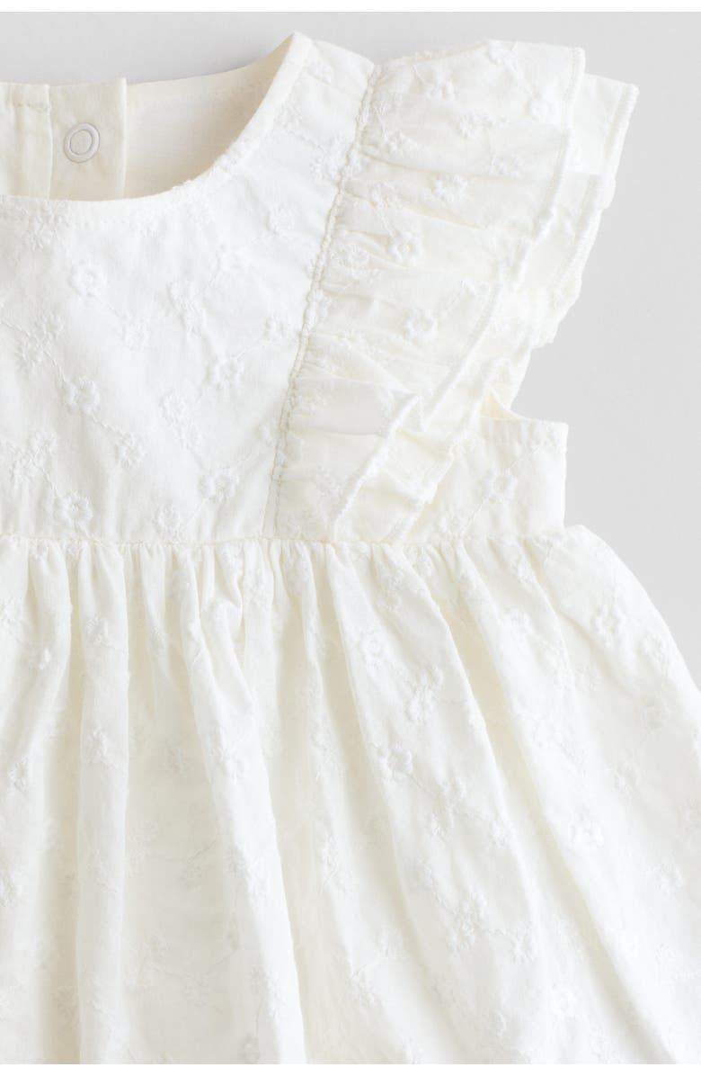 H&M 2-piece patterned muslin set, Alternate, color, White