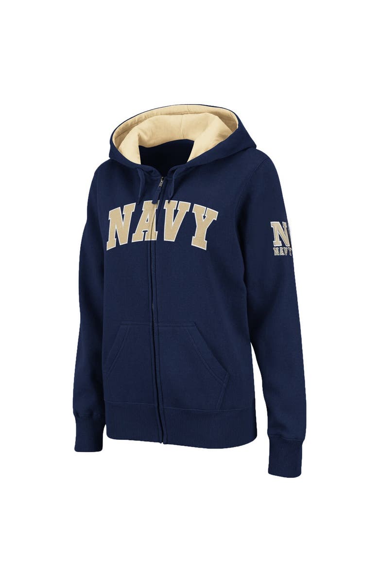 COLOSSEUM Women's Navy Navy Midshipmen Arched Name Full-Zip Hoodie, Alternate, color, Navy