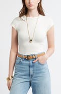 Treasure & Bond Cap Sleeve Stretch Cotton & Modal Rib T-Shirt