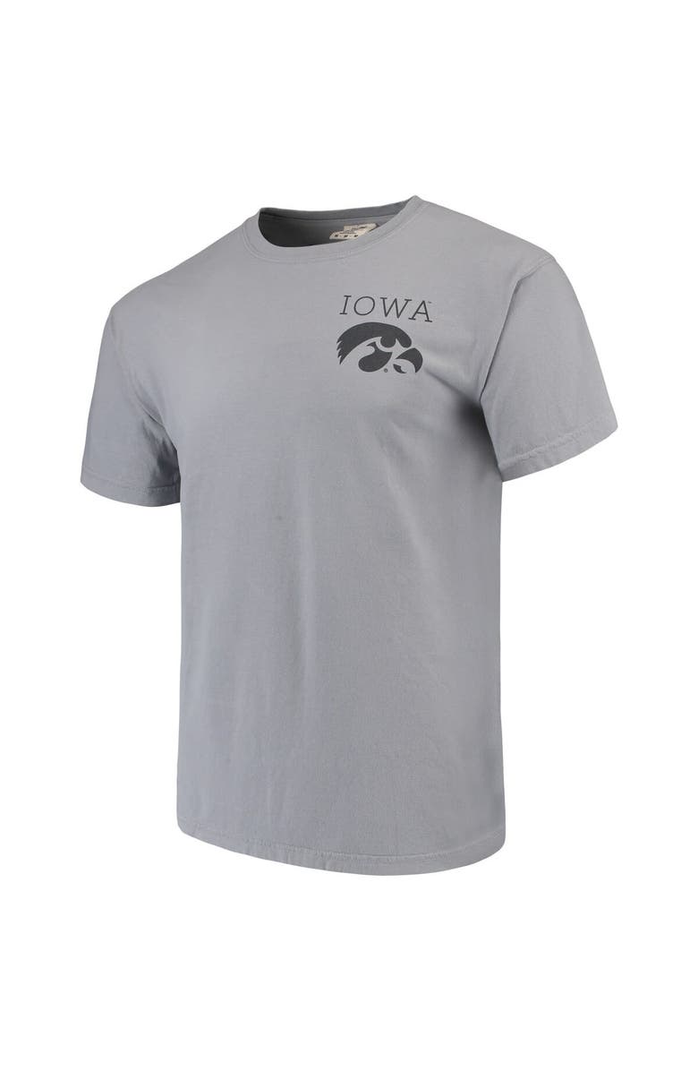 IMAGE ONE Men's Gray Iowa Hawkeyes Comfort Colors Campus Scenery T-Shirt, Alternate, color, 
