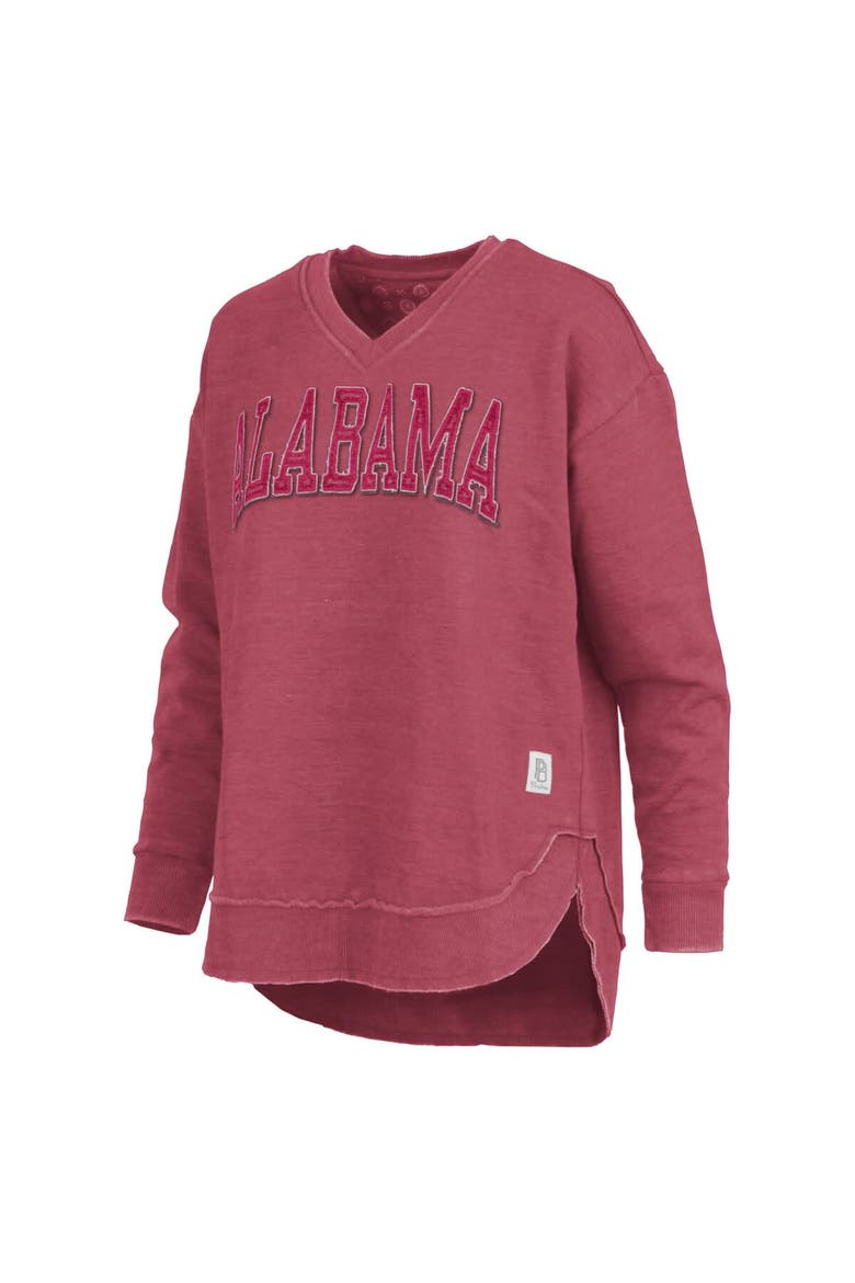 Women's Pressbox Crimson Alabama Crimson Tide Westin Poncho V-Neck Pullover Sweatshirt, Alternate, color, Crimson