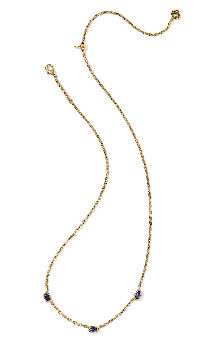 Kendra Scott Mini Elisa Three Stone Necklace, Alternate, color, Blue Lapis