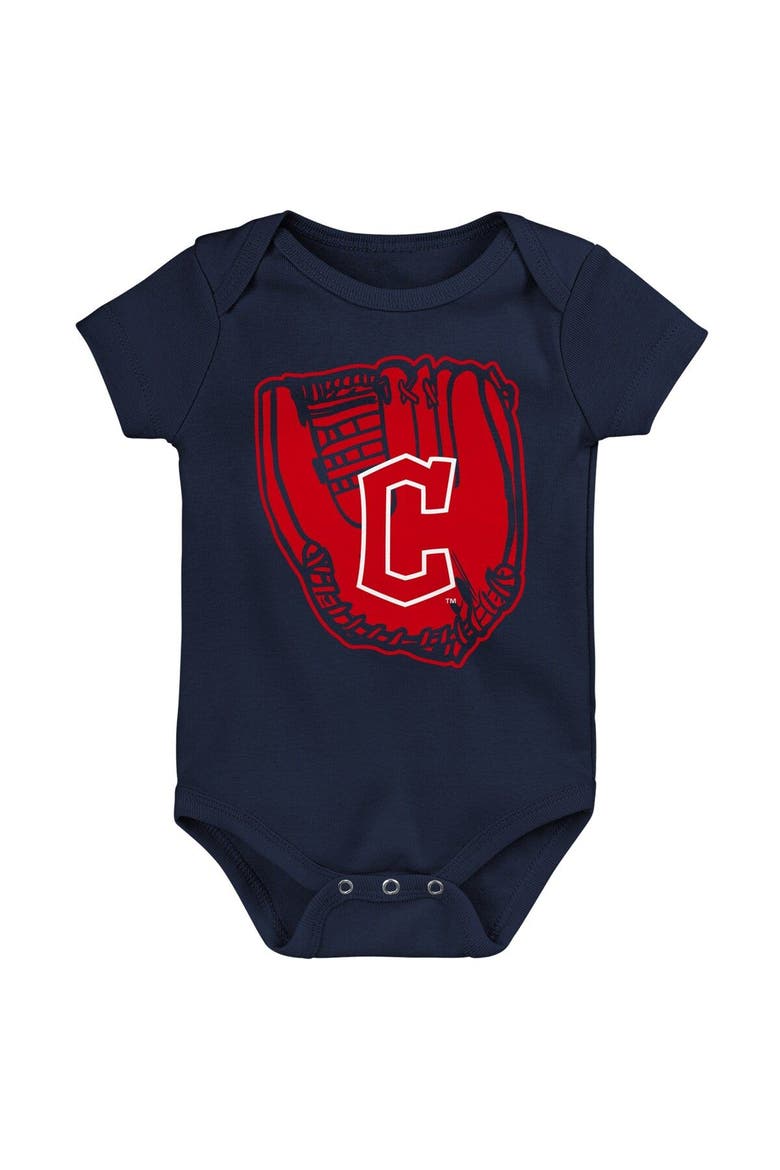 Newborn & Infant Red/Navy/White Cleveland Guardians Minor League Player Three-Pack Bodysuit Set, Alternate, color, Red