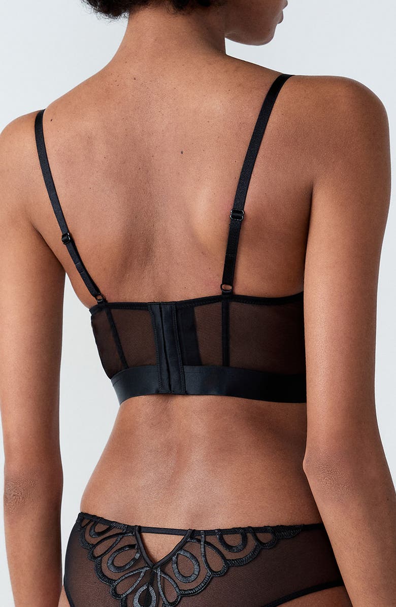 Etam Suspense Underwire Bustier, Alternate, color, Black