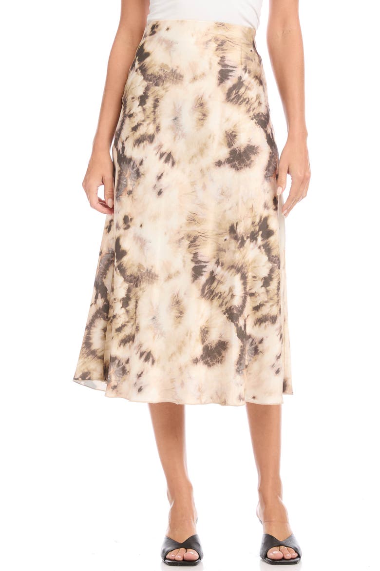 Bias Cut Tie Dye Midi Skirt, Main, color, PRINT