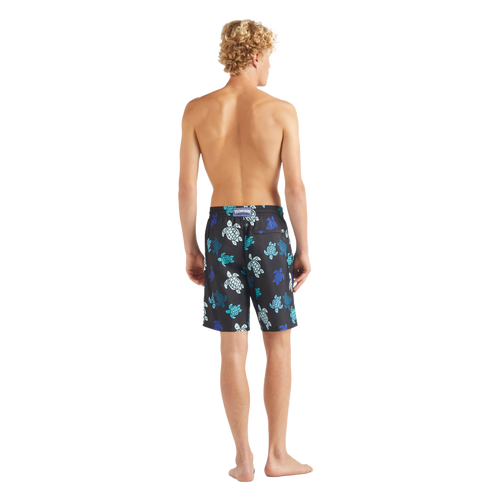 Vilebrequin Multicolor Tortues Ultra-light And Packable Swim Shorts In Noir