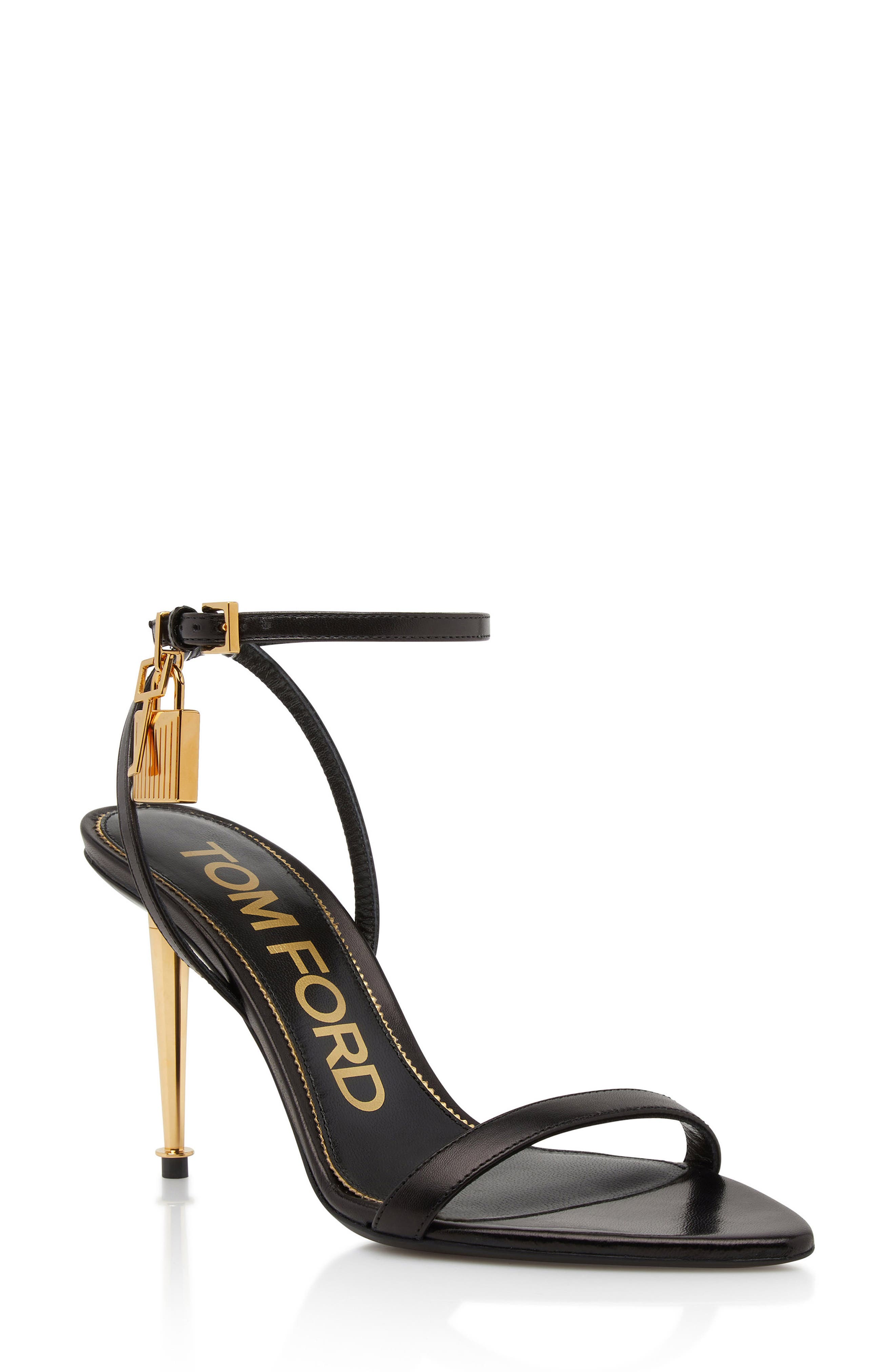 TOM FORD Padlock Naked Pointy Toe Sandal, Main, color, Black