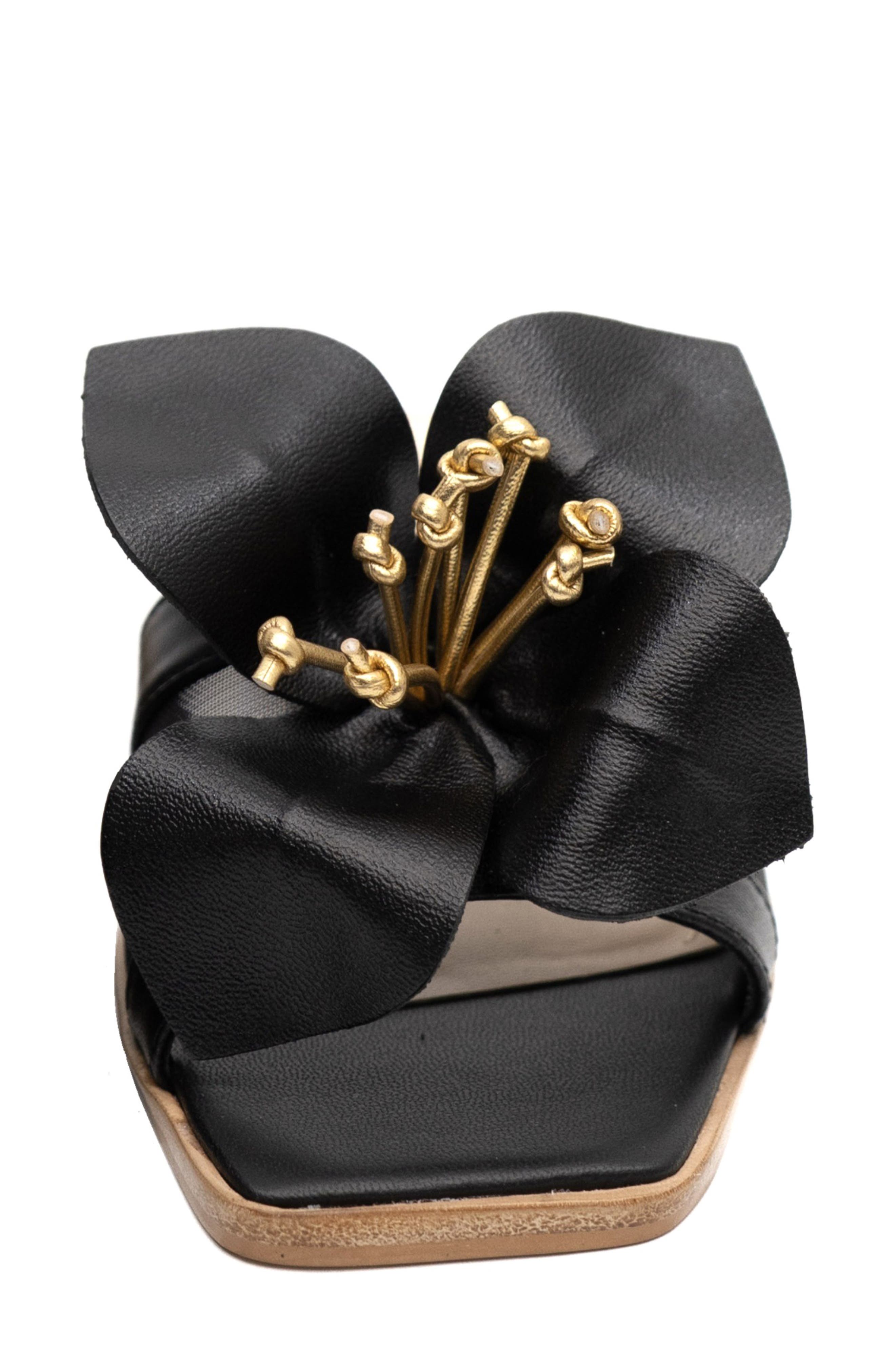 Blossom Slide Sandal, Alternate, color, BLACK