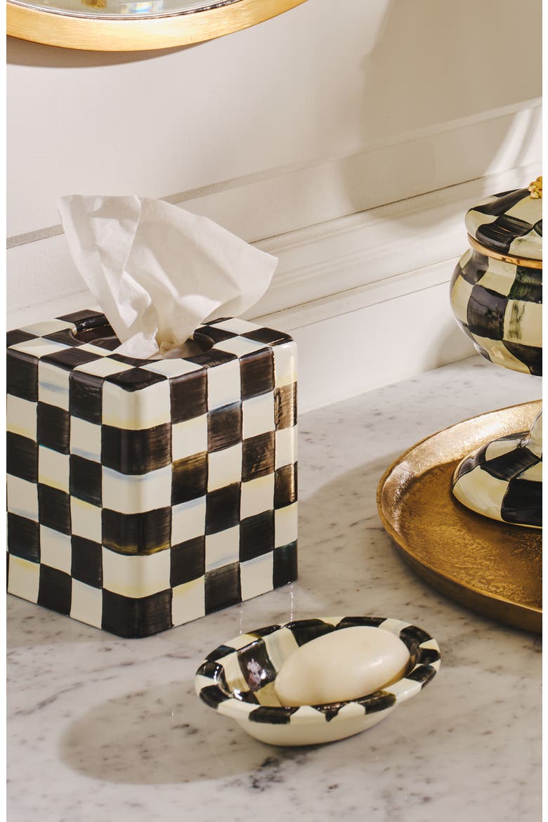 Courtly Check Boutique Tissue Box Cover, Alternate, color, COURTLY