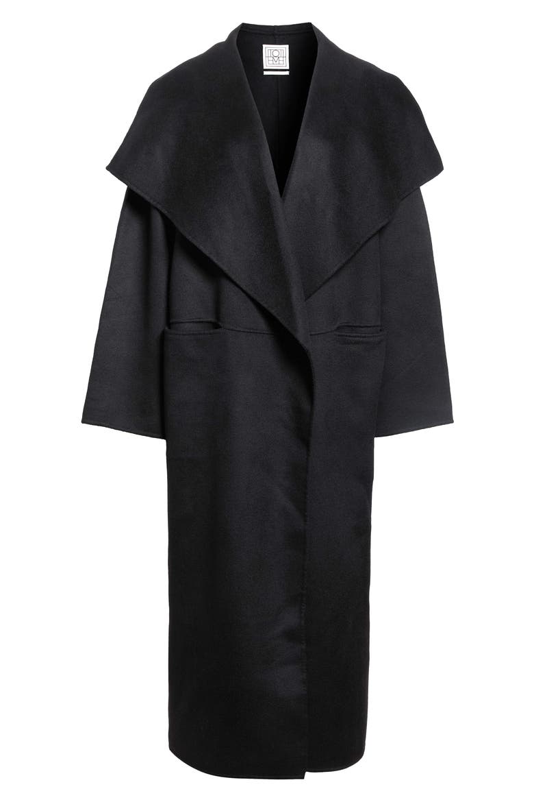 Signature Double Face Wool & Cashmere Coat, Main, color, BLACK