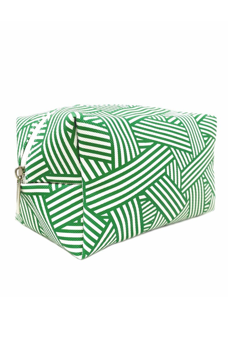Youzey Abstract Green Stripe Cosmetic Bag, Alternate, color, Green