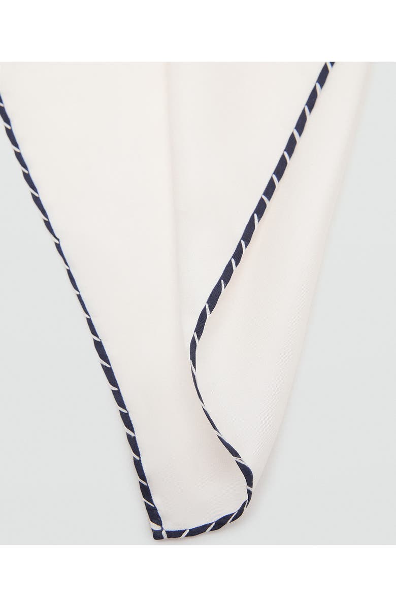 MANGO Silk Pocket Square, Alternate, color, Navy