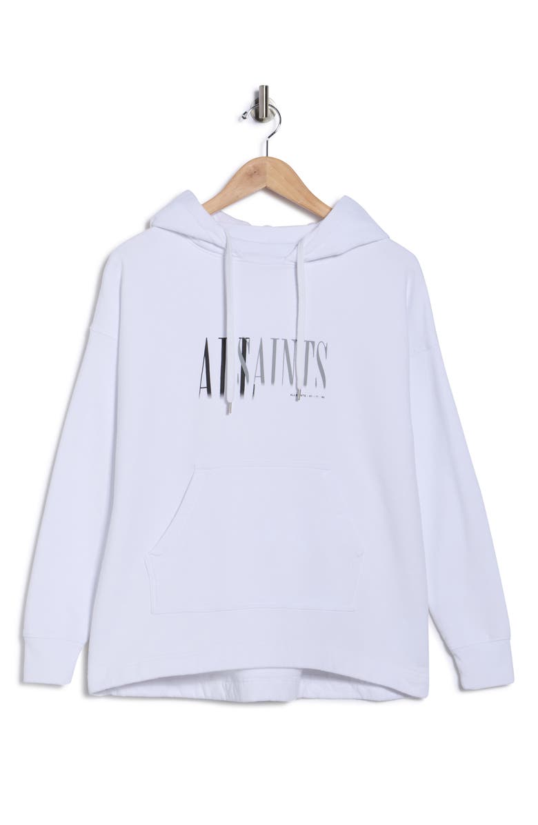 AllSaints Etienne Oversize Cotton Fleece Hoodie, Alternate, color, White